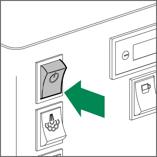 Switch on main switch Switch on main switch